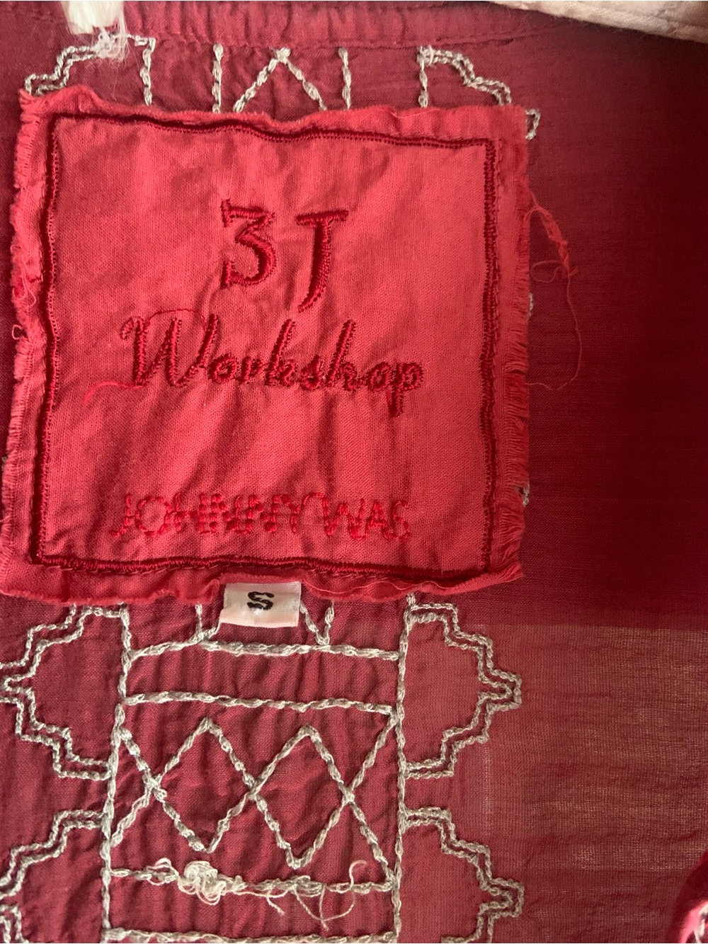 3J Workshop Johnny Was * Beautiful Maroon Embroidered Blouse - Picture 12 of 14
